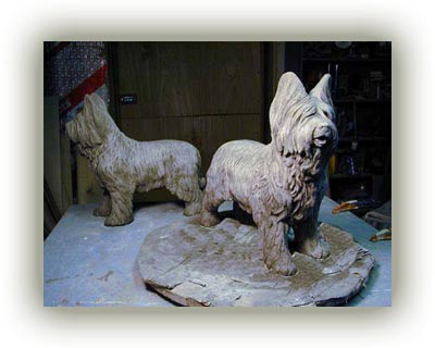 Adult Briard Statue